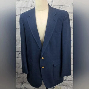 Vintage 80s 90s Stafford Men's Blazer Sport Coat Tailored in USA Blue 43R  42R